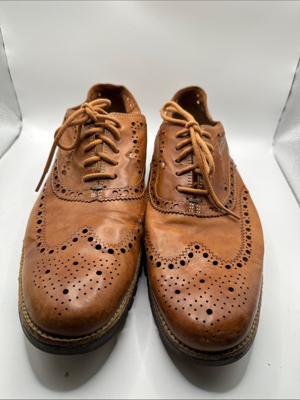 Cole Haan Men's Wingtip Brogues in Tan Brown Leather